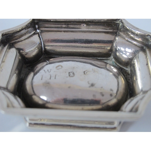 10 - A Pair of George II Hallmarked Silver Trencher Salts, Edward Wood, London 1729, initialled to the ba... 