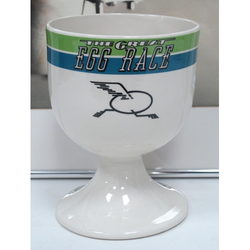 1261 - The Great Egg Race; A Wedgwood Pottery Giant Egg Cup Presented to Barry Lockwood Inscribed 