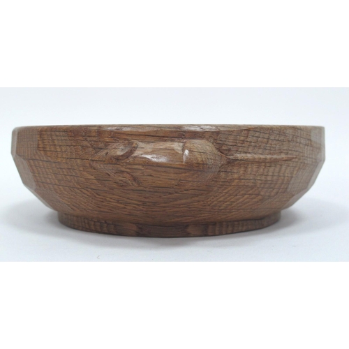 1286 - A Robert Thompson 'Mouseman' Oak Bowl, of circular form with adzed finish, carved mouse trademark to... 