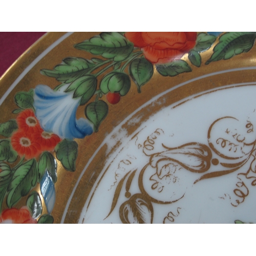 1014 - An Early XX Century Porcelain Plate, the centre with a portrait of Mme Elisabeth within a dark blue ... 