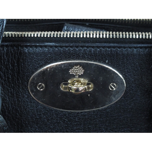 1373 - Mulberry; Bayswater Double Zip Tote, in black goatskin leather, gold hardware, twin carry handles an... 