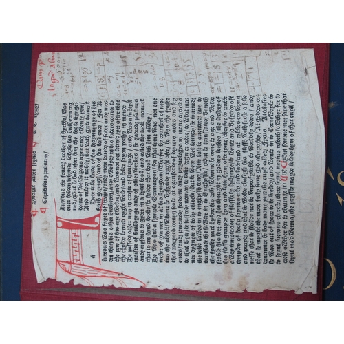 1344 - Two Pages of an Illuminated Manuscript on Vellum, 17 x 11cm and 13 x 10.5cm, framed together and a f... 