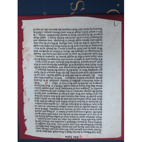 1344 - Two Pages of an Illuminated Manuscript on Vellum, 17 x 11cm and 13 x 10.5cm, framed together and a f... 