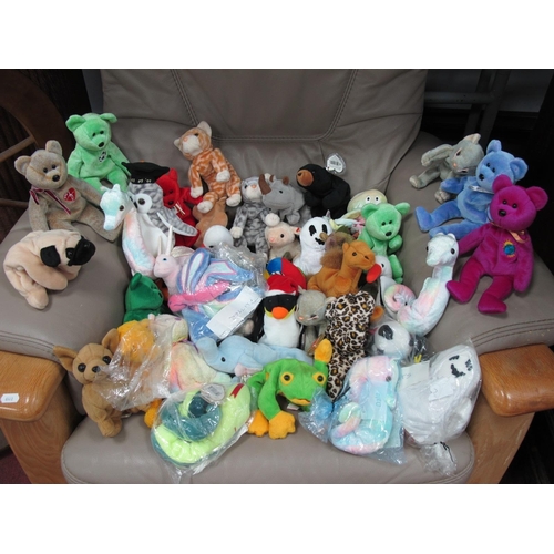 1001 - Approximately Fifty Ty Beanie Babies, comprising of 'Millenium Bear', 'Kicks Bear', 'Scorch the Drag... 