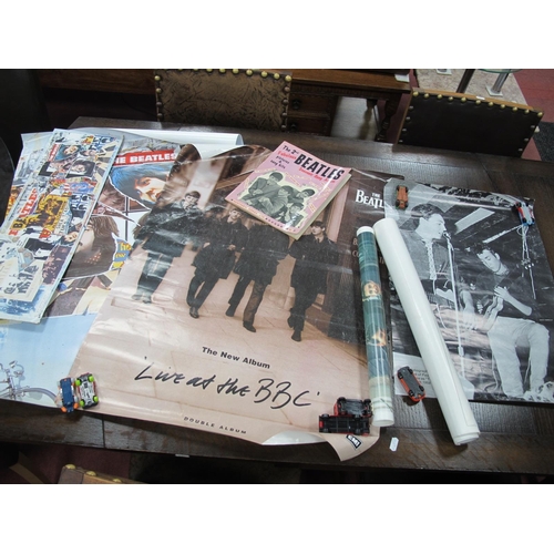 1008 - The Beatles - Four various posters, Anthology 3 card, and souvenir song album:- One Box