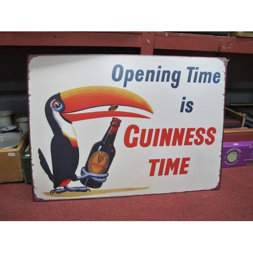 1016 - Advertising - Guinness 'Opening Time is Guinness Time' Metal Wall Sign, 50 x 70cm.