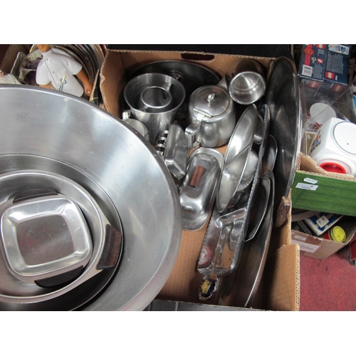 1026 - Stainless Steel Bowls, tea set, toast rack, etc:- One Box.