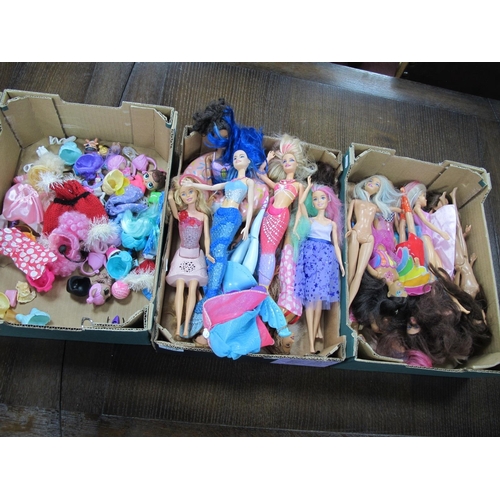 1040 - Barbie and other figures, including accessories :- Three Boxes