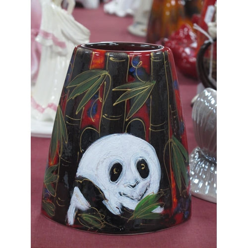 1237 - An Anita Harris 'Panda' Tapered Vase, gold signed, 15.5cm high.