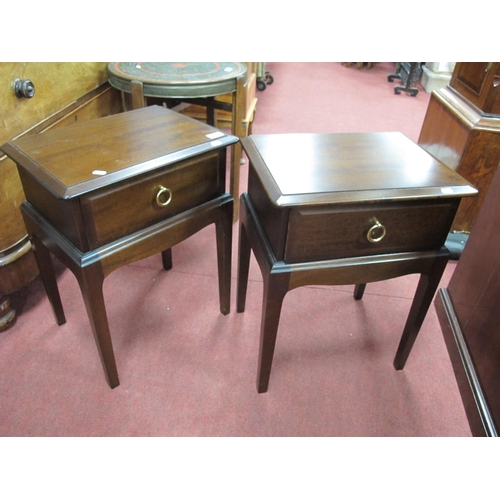 1617 - Stag, Pair of bedside cupboards, each with a single drawer, 44cm wide. (2).