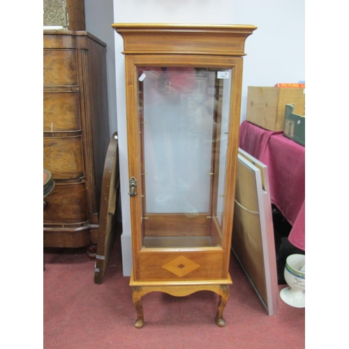 1621 - Inlaid Mahogany Display Cabinet in The Edwardian Manner, with lozenge designs to the lower panels 44... 