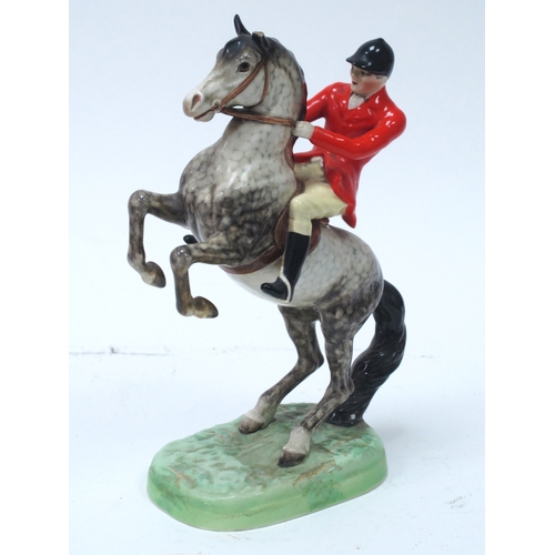 1114 - Beswick Figures, with faults including Queen Elizabeth II, mounted on imperial, 868 red jacket Hunts... 