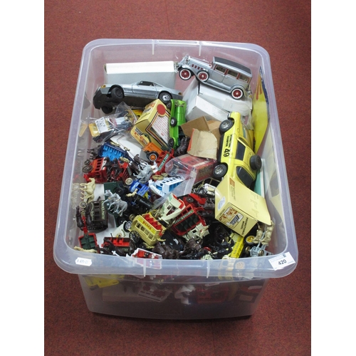 420 - A quantity of diecast models by Lledo, Matchbox, Majorette and other including Models of Yesteryear ... 