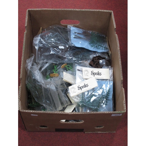 421 - A quantity of plastic model trees, cactus by Britains, Timpo and other. (One Box).