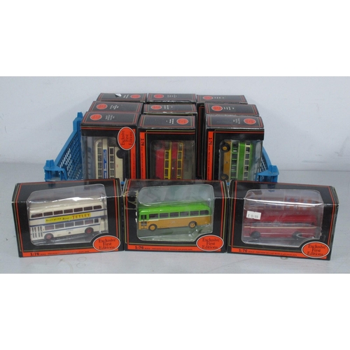 447 - Twelve 1:76th Scale Diecast Model Buses by EFE to include #16501 Leyland Atlantean 'Ribble', #19806 ... 