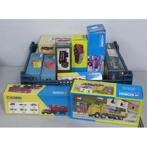 453 - Eleven Diecast Model Commercial Vehicles by Corgi, to include #09802 ERF 8 wheel rigid, with load (n... 