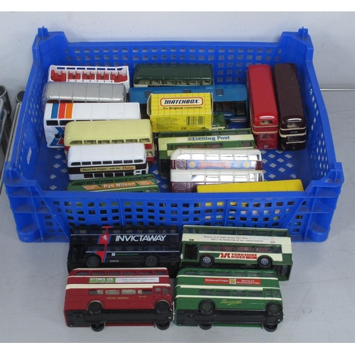 454 - Twenty Diecast Buses by Corgi and Others, playworn good.