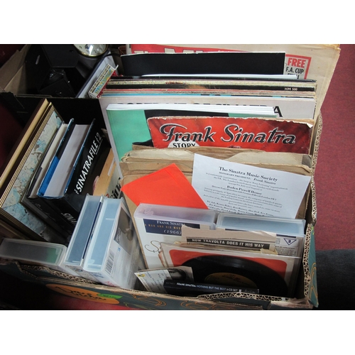 1027 - Frank Sinatra - records, vhs videos, various publications, postcard, etc:- One Box.