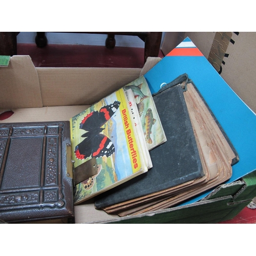 1056 - Edwardian Photograph in Album with Metal Clasp (empty), cigarette and tea cards:- One Box