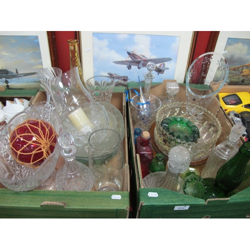 1015 - Moulded Glass Decanters, bowls, vases, etc:- Two Boxes