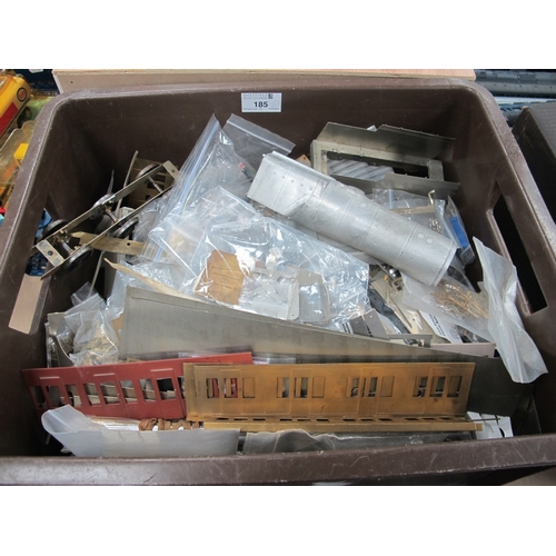 185 - A quantity of 'O' Gauge Brass and White Metal Locomotive Kit Parts and Components.