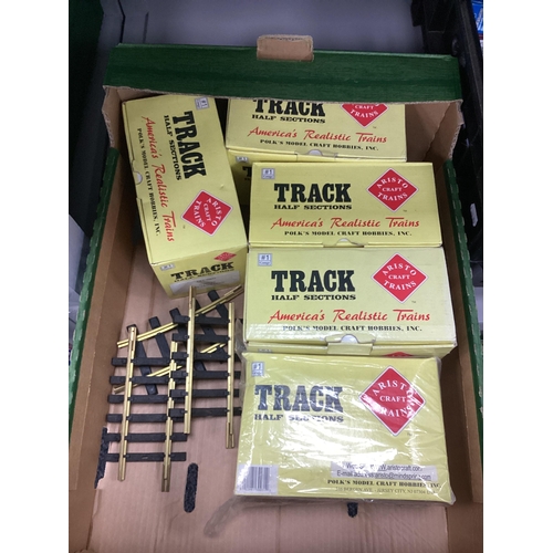 58 - Aristo Craft Trains G gauge track half sections, five boxes plus loose, all unchecked.