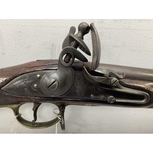 320 - British India Pattern Circa 1810 'Brown Bess' Flintlock Musket, marked 'Tower' with 'GR' crown devic... 