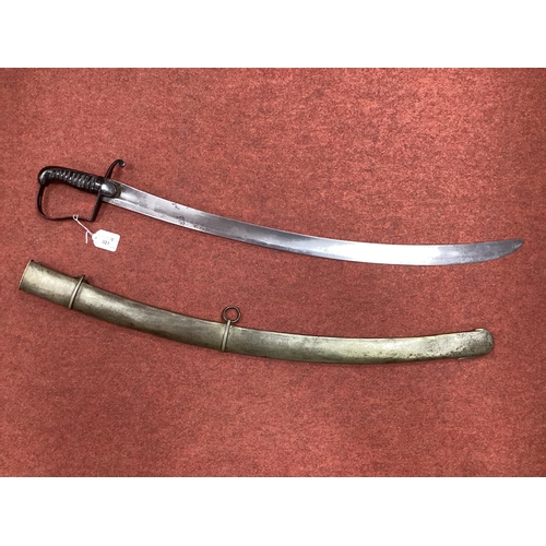 321 - Light Cavalry Type Sabre and Scabbard, with possible modification replacement of grip and guard, bla... 