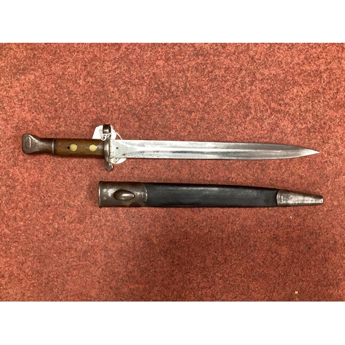 361 - Second Boer War British Pattern 1888 Bayonet and Scabbard, bayonet manufacturer mark 'EFD' (Enfield)... 