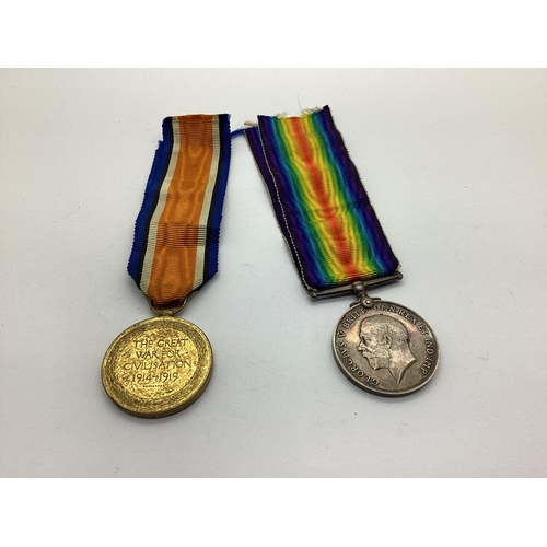 459 - WWI Duo of British Medals, comprising British War Medal and Victory Medal, awarded to 4559 GNR J A D... 