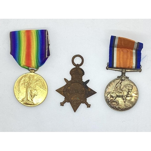 460 - WWI Trio of British Medals, comprising 1914-15 Star, British War Medal and Victory Medal awarded to ... 