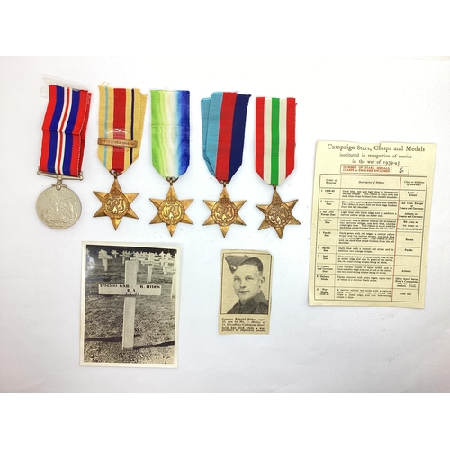 465 - WWII Medal Group and Paperwork, including 1939-1945 Star, Atlantic Star and Africa Star with (North ... 