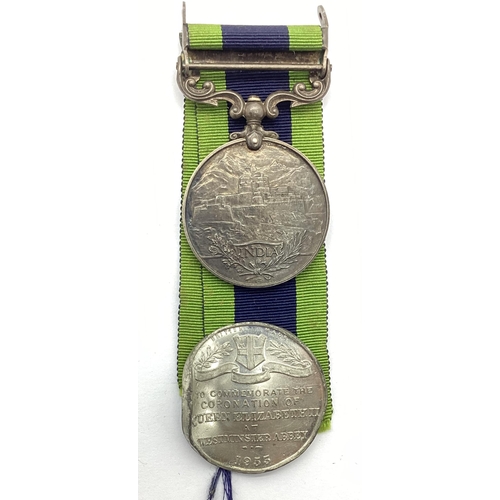 471 - India General Service Medal1908-35, with North West Frontier 1930-31 clasp awarded to 1418738 SJT R ... 