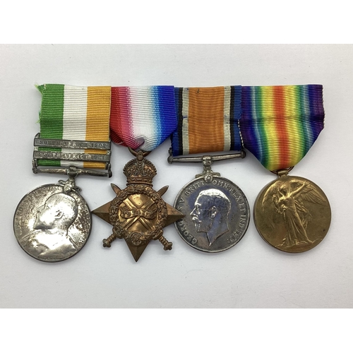 475 - Edward VII Kings South Africa Medal, with two clasps South Africa 1901 and 1902, awarded to 6375 PTE... 