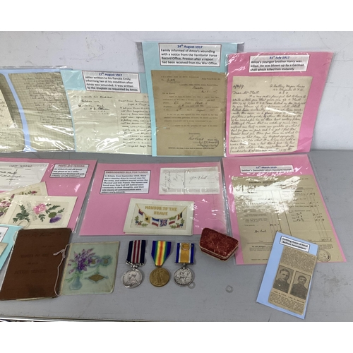 478 - Scarce Collection of WWI Medals and Ephemera, relating to the service of two brothers in the British... 