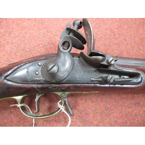 320 - British India Pattern Circa 1810 'Brown Bess' Flintlock Musket, marked 'Tower' with 'GR' crown devic... 