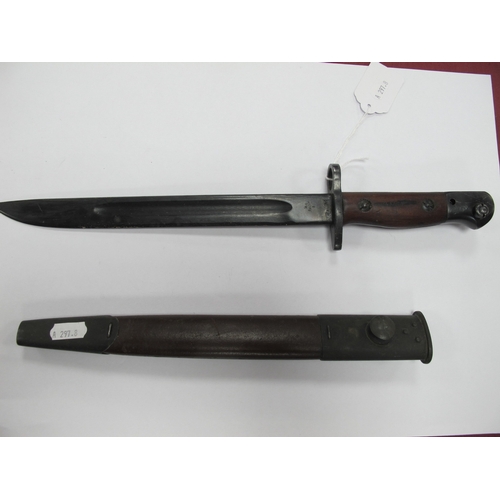 357 - WWII Australian 1907 Pattern Short Bayonet, with various marks on blade including year '45', manufac... 