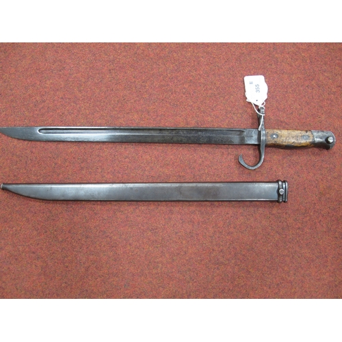 355 - WWII Imperial Japanese ArisakeType Bayonet and Scabbard, bayonet manufacturer mark represents Kokura... 