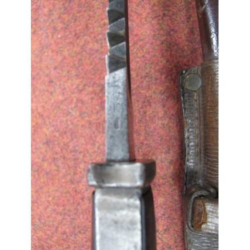 348 - WWI Imperial German Model 1898/05 'Butcher Knife' Bayonet with Scabbard, marked on blade with manufa... 