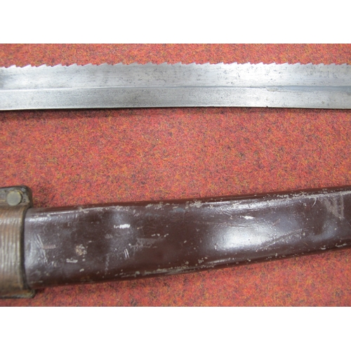 348 - WWI Imperial German Model 1898/05 'Butcher Knife' Bayonet with Scabbard, marked on blade with manufa... 