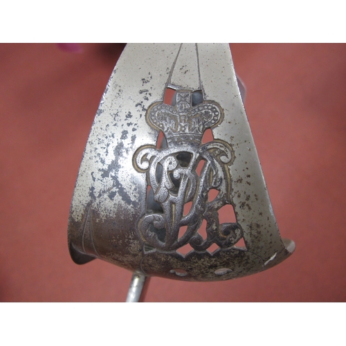 366 - Second Boer War/WWI British Pattern 1897 Infantry Sword, with 'VR' Royal Cypher integrated into guar... 