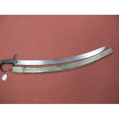 321 - Light Cavalry Type Sabre and Scabbard, with possible modification replacement of grip and guard, bla... 