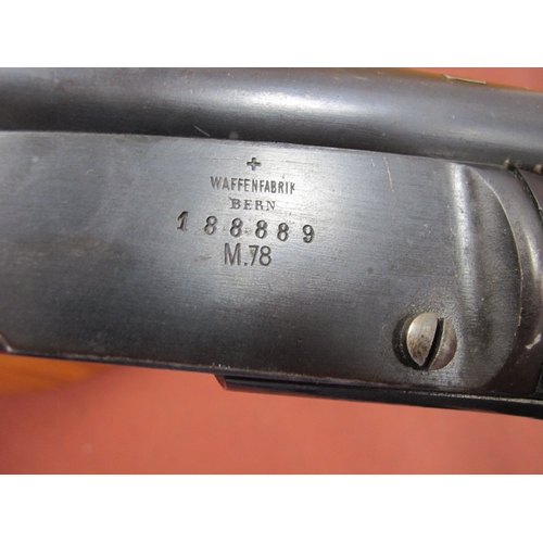 318 - Swiss M78 Vetterli 10.4mm Bolt Action Rifle, with manufacturer mark 'Waffenfabrik Bern' and matching... 