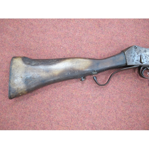 324 - Late XIX Century Martini Henry Adapted Carbine Rifle, fitted with Indian decorated metal barrel band... 