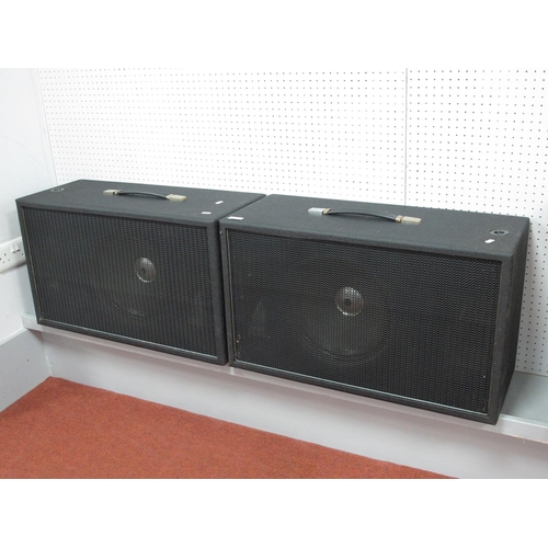 406 - Pair of Black PA Speakers, no manufacturer marks, measures 28