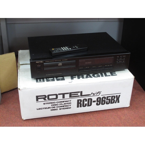 425 - Rotel R D-965BX CD Player, with remote and original box, (untested)