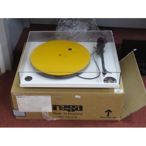 430 - Rega RPI Turntable, limited edition Record Store Day release in white, boxed, as new