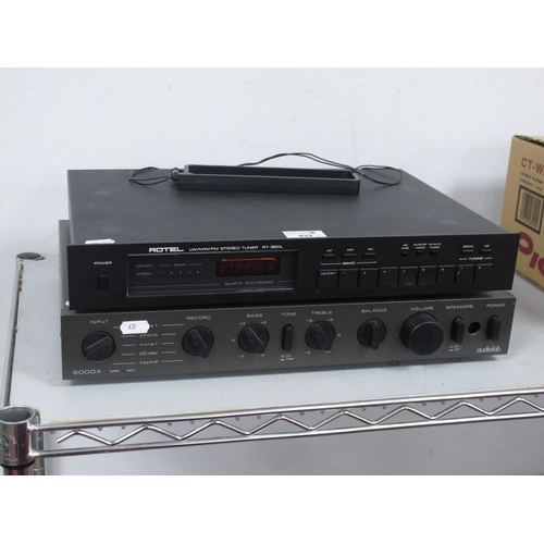 432 - Audiolab 8000A Amplifier, Rotel RT-850L Tuner, (both untested).