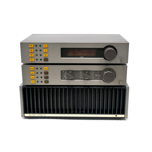 440 - Quad 405-2 Amplifier, Quad 34 Control Unit, Quad FM4 Tuner, various cables and connectors including ... 