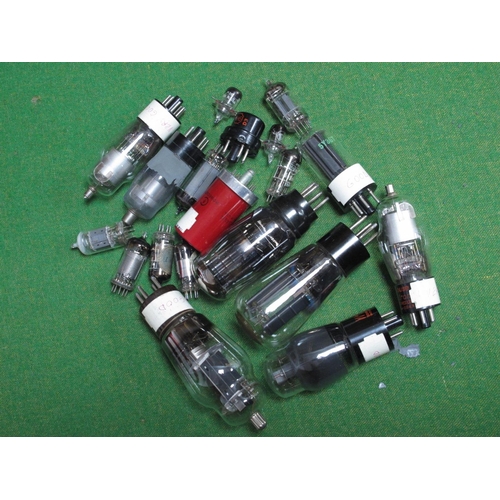 456 - Valves, nineteen untested valves to include models 5Y3GT, 6K7G, 12AX7, 6BW6, 6Hb, JRC955, RC955, 6V6... 